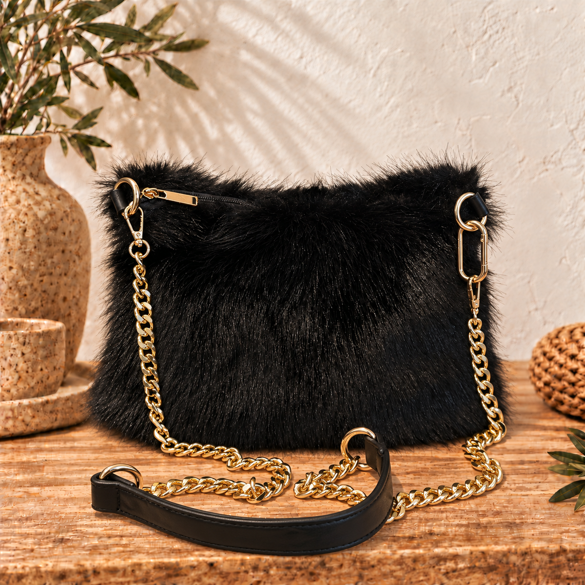 FAUX FUR BAG