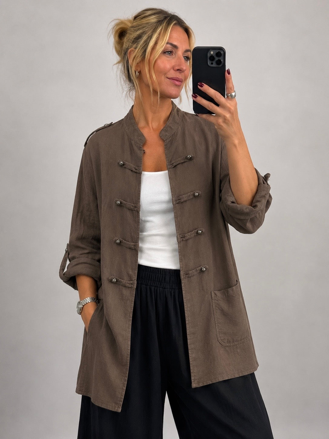 MILITARY STYLE LONGLINE SHACKET