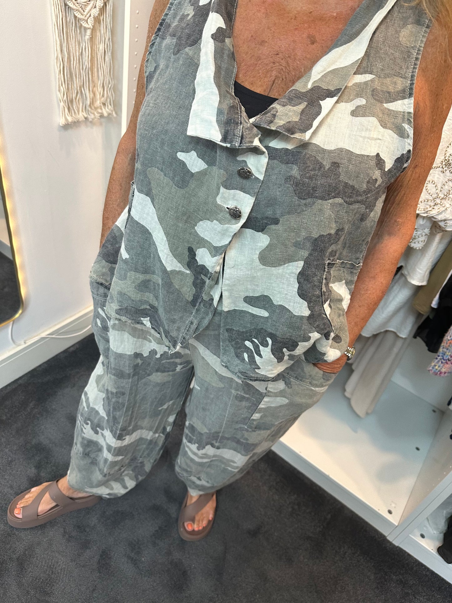 CAMO LINEN SHACKET