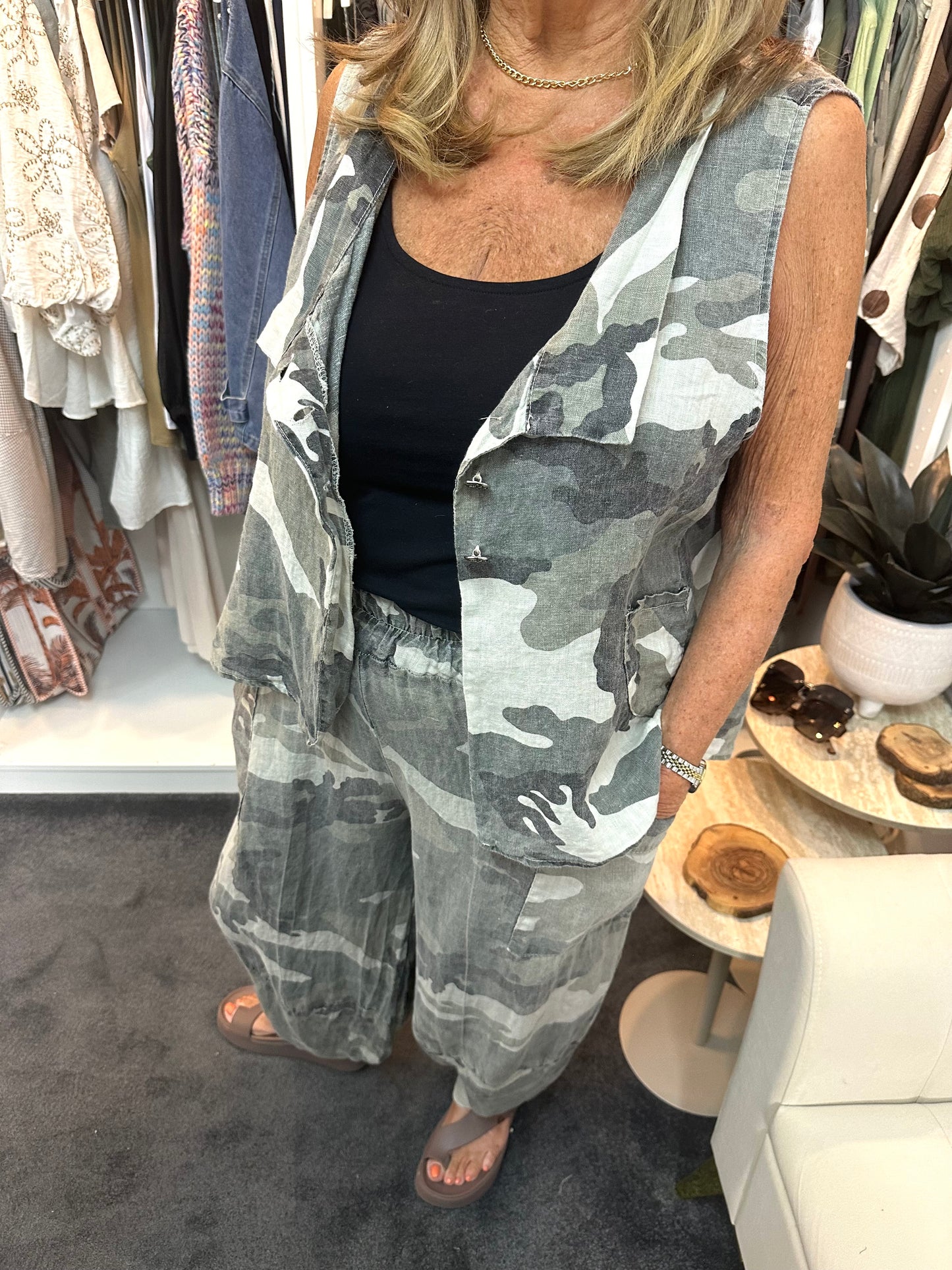 CAMO LINEN SHACKET