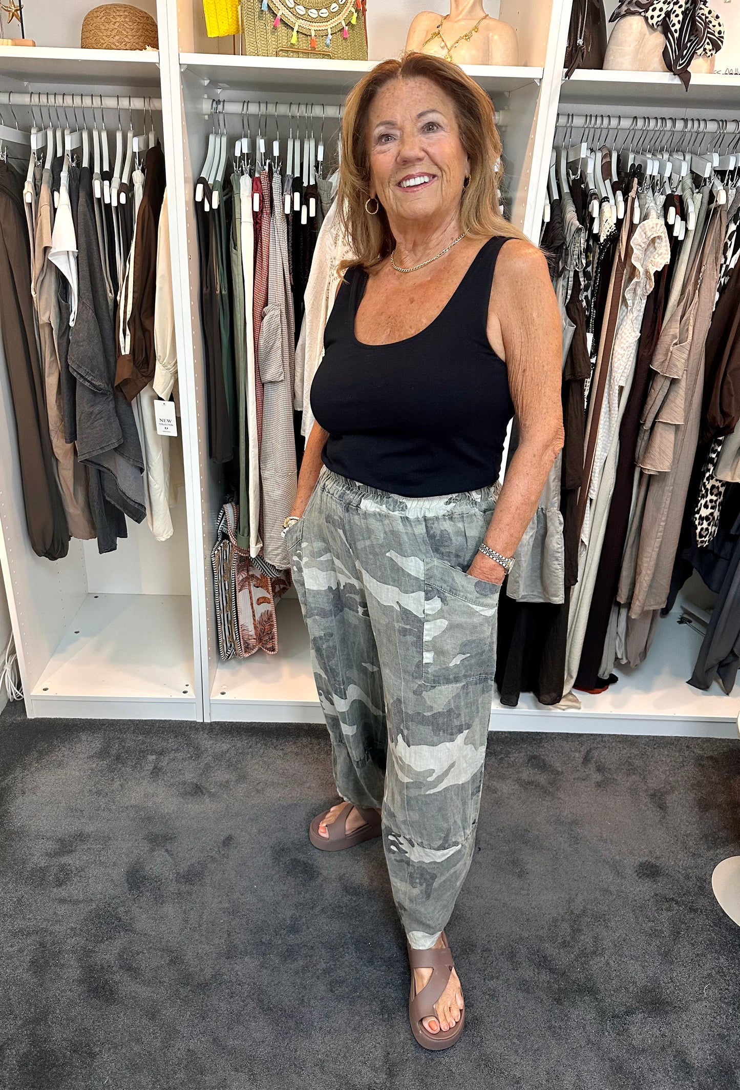 CAMO LINEN TROUSER