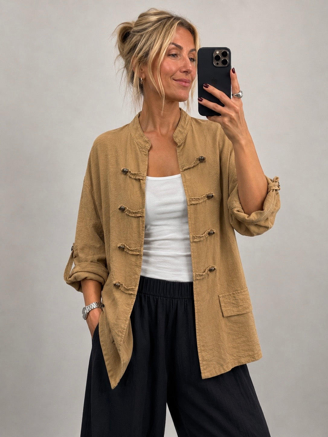 MILITARY STYLE LONGLINE SHACKET