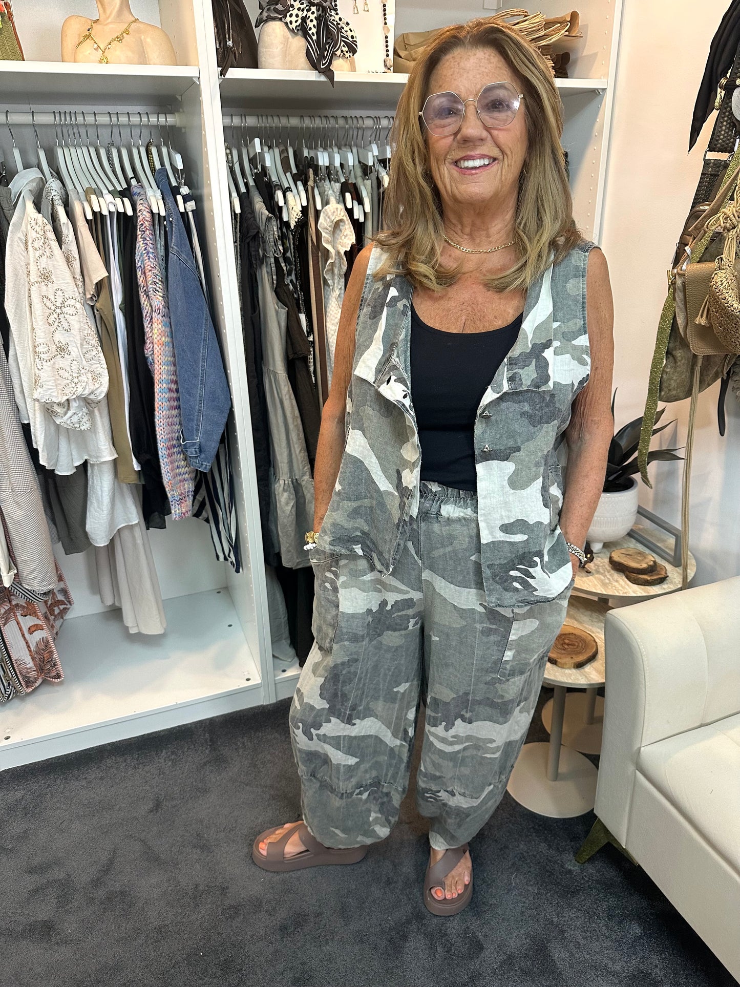 CAMO LINEN SHACKET