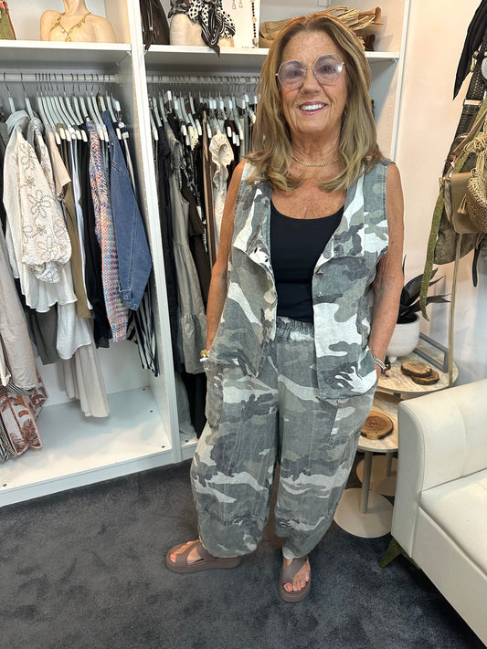 CAMO LINEN SHACKET